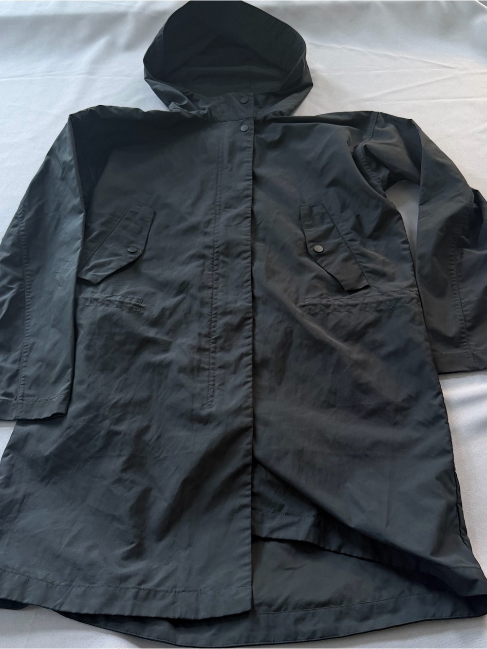 Everlane City Anorak hooded rain Jacket in black minimalist capsule Small - Picture 12 of 12